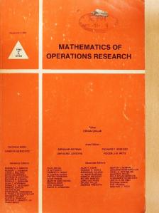 Jean-Francois Mertens - Mathematics of Operations Research November 1991 [antikvár]