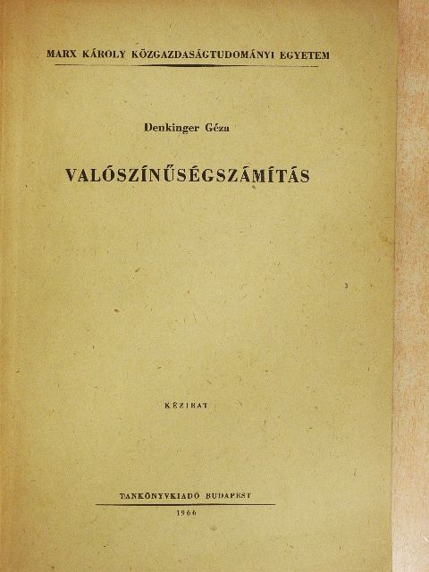 Denkinger Géza - Valószínűségszámítás [antikvár]