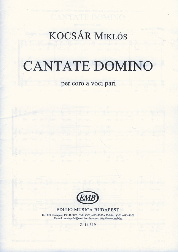 KOCSÁR  MIKLÓS - CANTATE DOMINO PER CORO A VOCI PARI