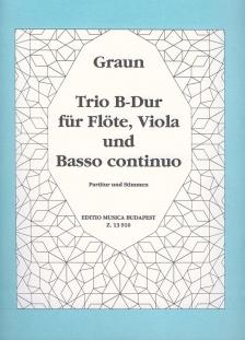 GRAUN - TRIO B-DUR FÜR FLÖTE, VIOLA UND BASSO CONTINUO PARTITUR & STIMMEN (KOVÁCS)