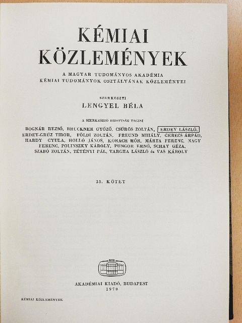 A. Sz. Ginzburg - Kémiai Közlemények 1970/1-4. [antikvár]