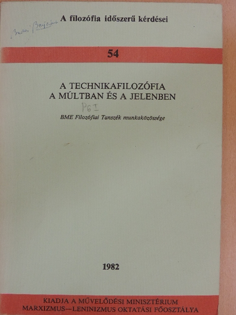 Dr. Kovács Gizella - A technikafilozófia a múltban és a jelenben [antikvár]