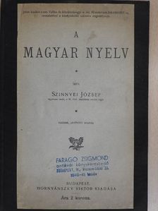 Szinnyei József - A magyar nyelv [antikvár]
