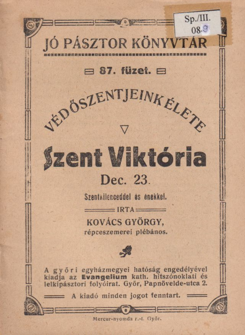 Kovács György - Szent Viktória [antikvár]