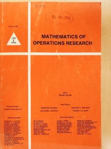 James C. Bean - Mathematics of Operations Research August 1990 [antikvár]
