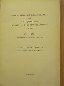 Internationale Bibliographie der antiquariats-, auktions- und kunstkataloge 1964-1965 [antikvár]