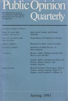 Public Opinion Qaurterly - Spring 1993 [antikvár]