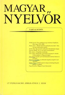 Keszler Borbála - Magyar Nyelvőr 2003. április-június [antikvár]