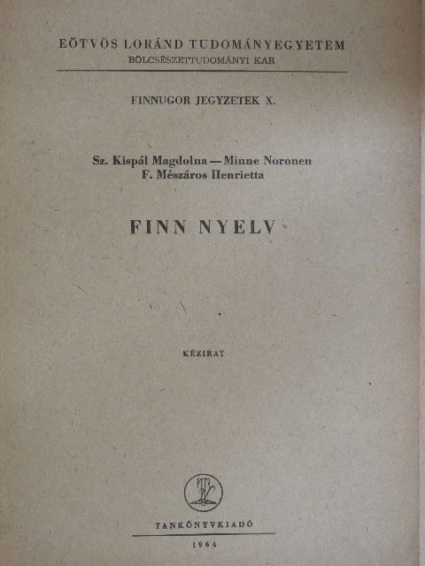 F. Mészáros Henrietta - Finn nyelv [antikvár]