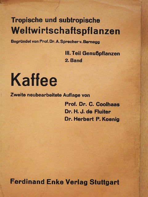 Dr. H. J. de Fluiter - Kaffee [antikvár]