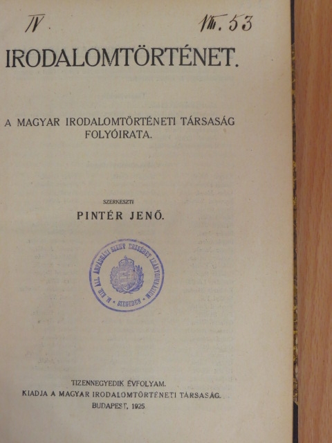 Alszeghy Zsolt - Irodalomtörténet 1925. január-december [antikvár]