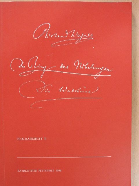 Gilbert Durand - Bayreuther Festspiele 1988 Programmheft III [antikvár]