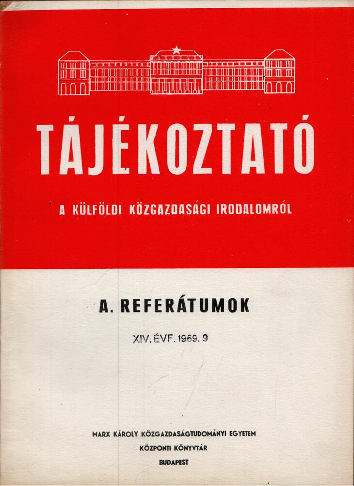 Tájékoztató a külföldi közgazdasági irodalomról [antikvár]
