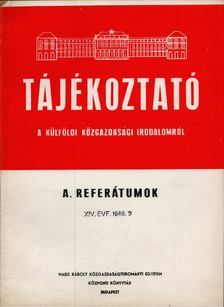 Tájékoztató a külföldi közgazdasági irodalomról [antikvár]