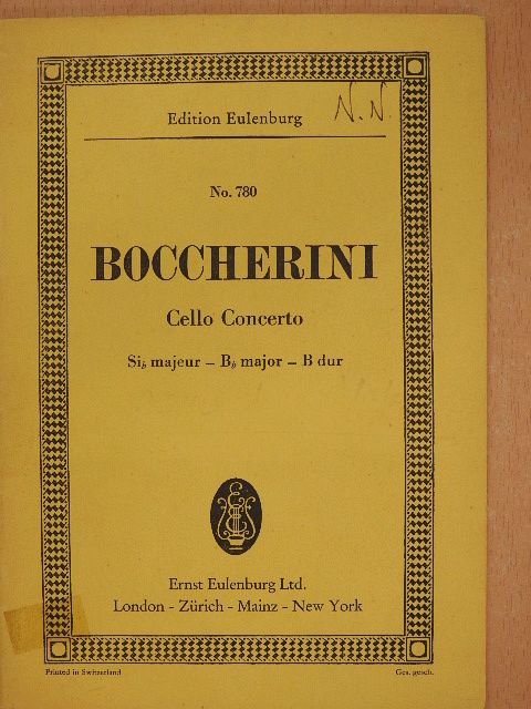Luigi Boccherini - Concerto Bb major [antikvár]