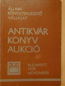 Antikvár könyv aukció - Budapest, 1978. november [antikvár]