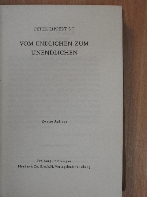 Peter Lippert S. J. - Vom endlichen zum unendlichen [antikvár]