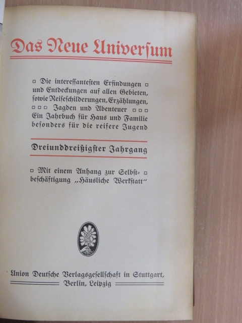 Das Neue Universum 33. (gótbetűs) [antikvár]