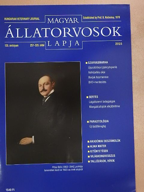 Balka Gyula - Magyar Állatorvosok Lapja 2013/5. [antikvár]