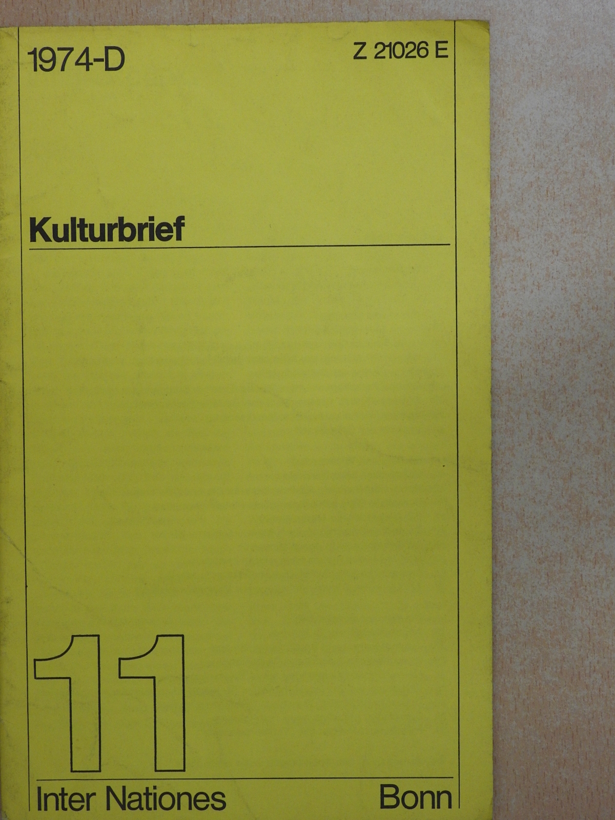 Claus Heinrich Meyer - Kulturbrief November 1974 [antikvár]
