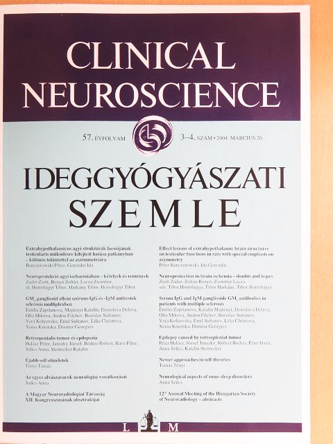 Bencsik Krisztina - Ideggyógyászati Szemle 2004. március 20. [antikvár]