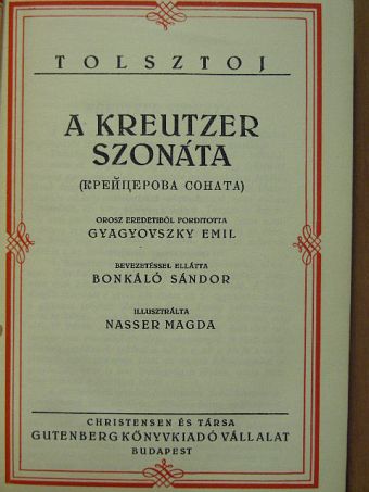 Tolsztoj - A Kreutzer szonáta [antikvár]