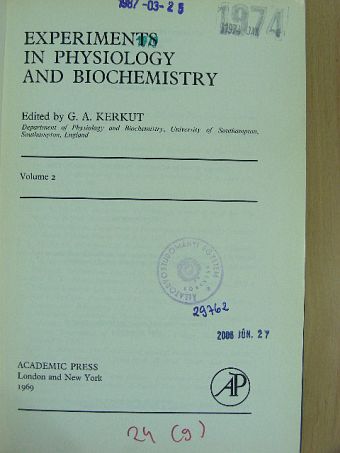 D. Mendel - Experiments in Physiology and Biochemistry 2. [antikvár]