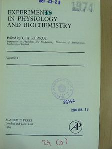 D. Mendel - Experiments in Physiology and Biochemistry 2. [antikvár]