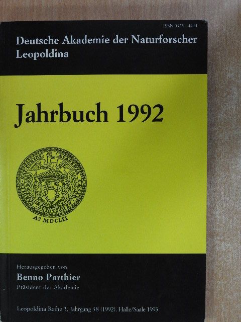 Benno Parthier - Deutsche Akademie der Naturforscher Leopoldina Jahrbuch 1992 [antikvár]