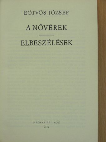 Eötvös József - A nővérek/Elbeszélések [antikvár]