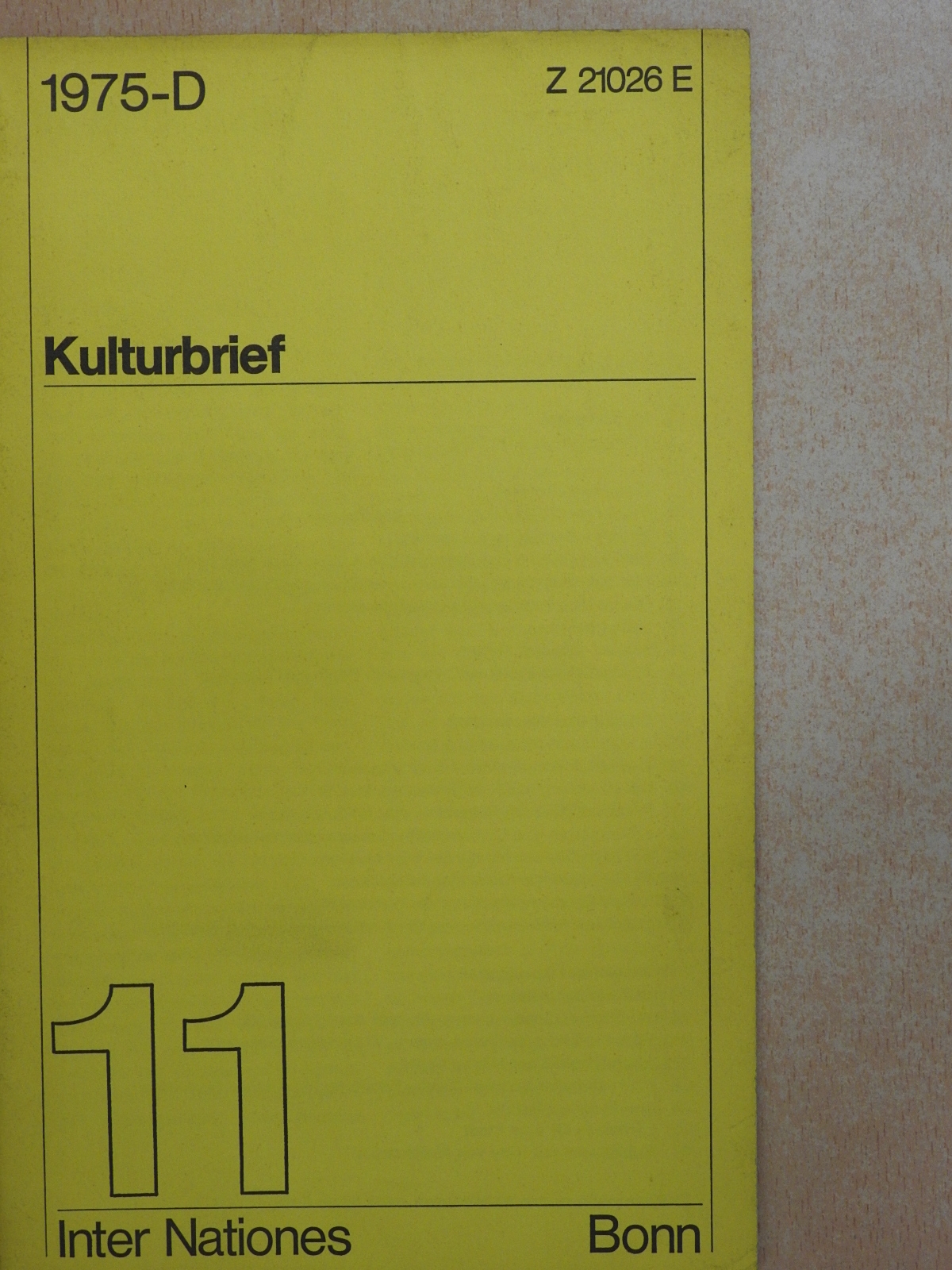 Dr. Peter Glotz - Kulturbrief November 1975 [antikvár]
