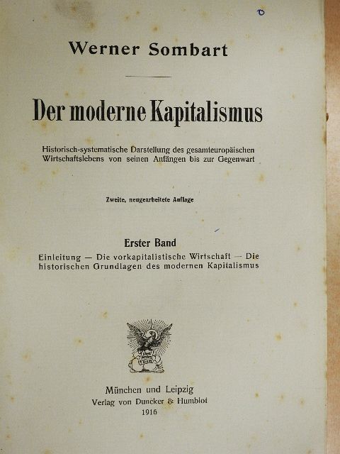 Werner Sombart - Der moderne Kapitalismus I. [antikvár]