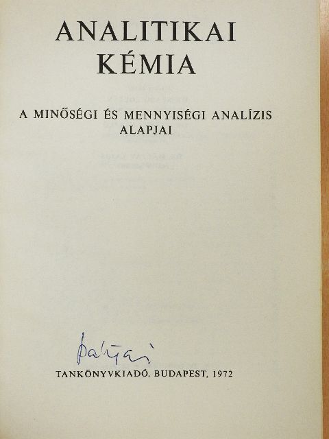 Dr. Pataki László - Analitikai kémia [antikvár]
