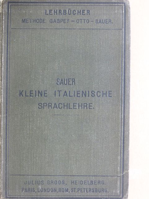 Carl Marquard Sauer - Kleine Italienische Sprachlehre für den Gebrauch in Schulen und zum Selbstunterricht (gótbetűs) [antikvár]