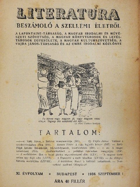 Ifj. Vajda János - Literatura 1936. szeptember 1. [antikvár]