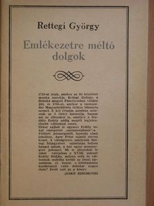 Rettegi György - Emlékezetre méltó dolgok [antikvár]