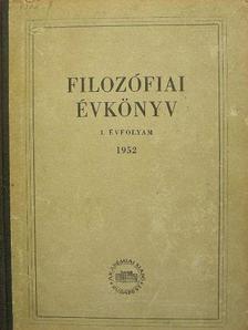 Faludi Béla - Filozófiai évkönyv 1952 [antikvár]