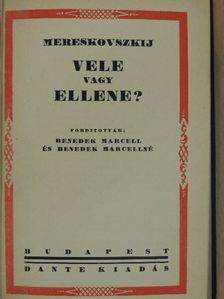 Mereskovszkij - Vele vagy ellene? [antikvár]