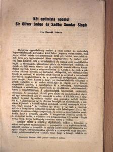 Bernát István - Két optimista apostol: Sir Oliver Lodge és Sadhu Sundar Singh [antikvár]