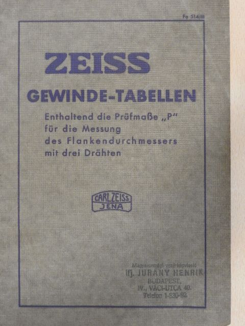 Gewinde-Tabellen [antikvár]