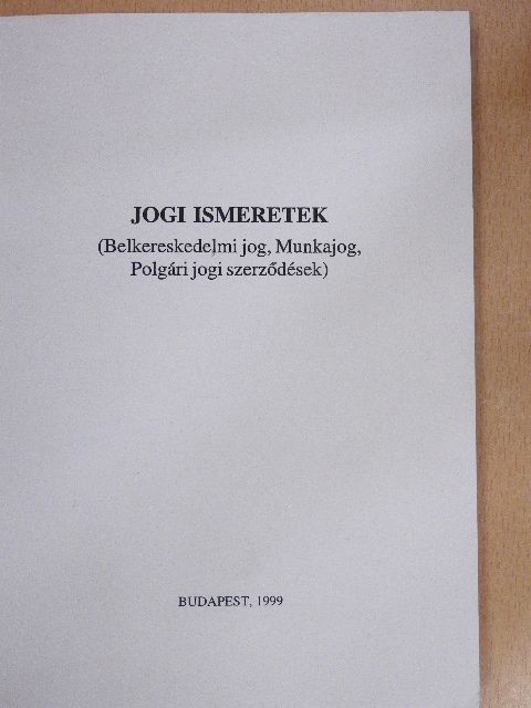 Dr. Drábik László - Jogi ismeretek [antikvár]
