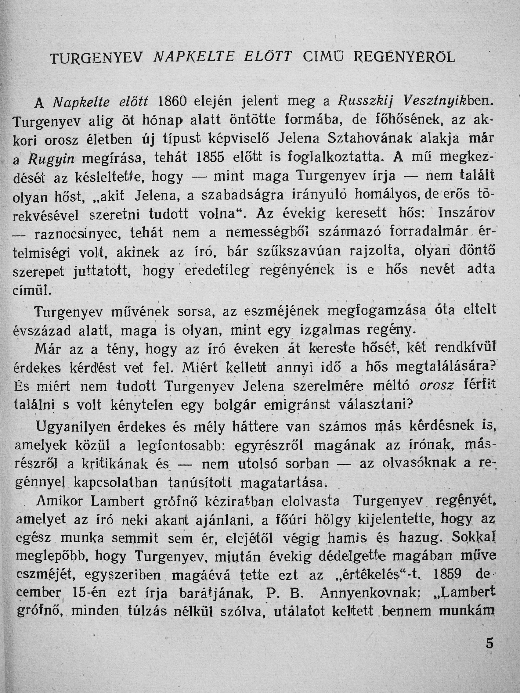 I. Sz. Turgenyev - Napkelte előtt [antikvár]