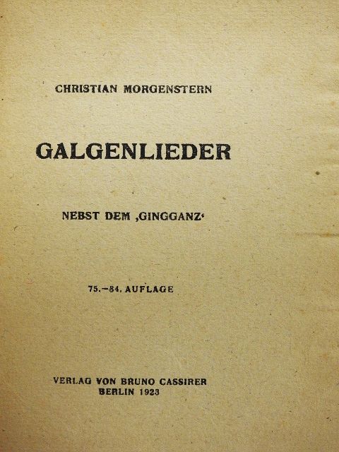 Christian Morgenstern - Galgenlieder [antikvár]