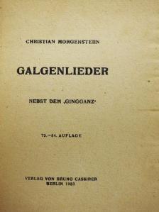 Christian Morgenstern - Galgenlieder [antikvár]
