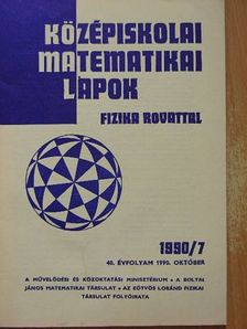 Középiskolai matematikai lapok 1990. október [antikvár]