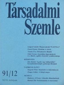 Fehér Ferenc - Társadalmi Szemle 1991. december [antikvár]