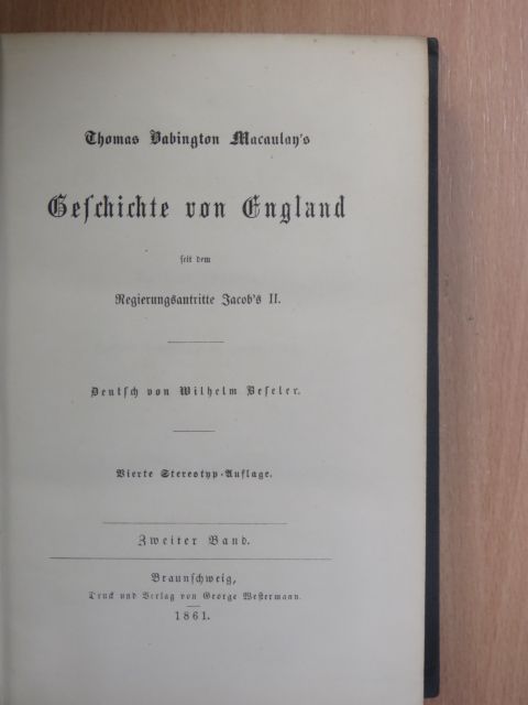 Thomas Babington Macaulay - Geschichte von England II. (gótbetűs) [antikvár]