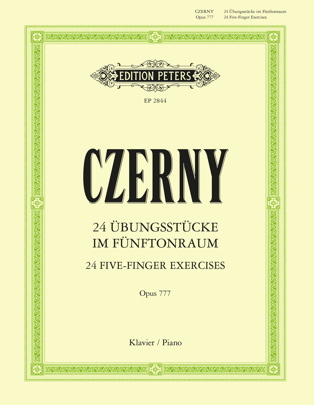 CZERNY - 24 ÜBUNGESSTÜCKE IM FÜNFTONRAUM OP.777 FÜR KLAVIER