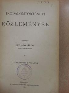 Baros Gyula - Irodalomtörténeti közlemények 1906. [antikvár]