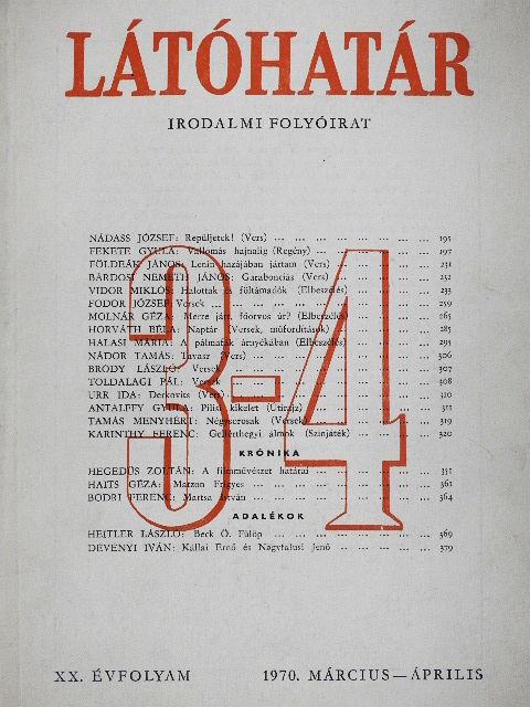 Antalffy Gyula - Látóhatár 1970. március-április [antikvár]